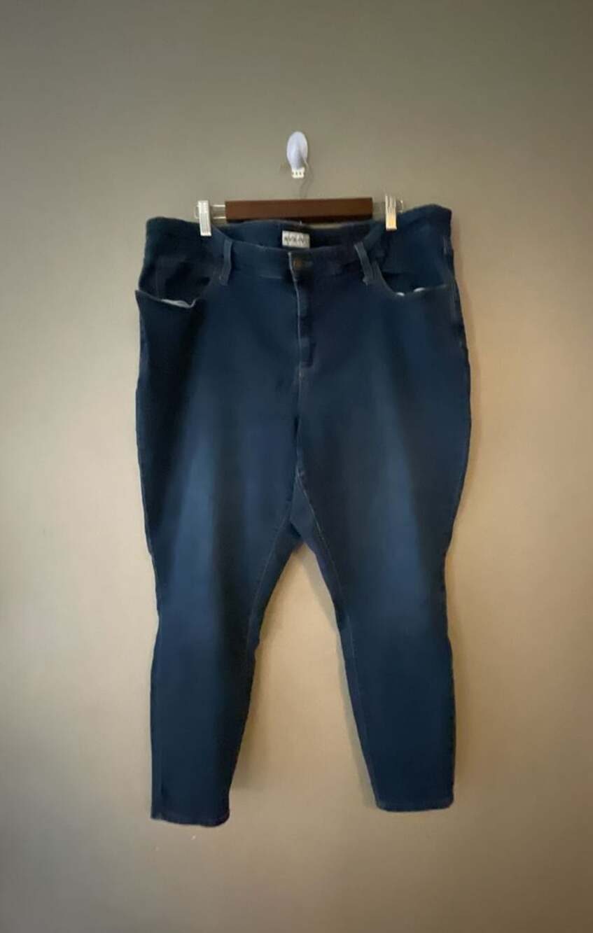 Ava & Viv Plus Size Skinny Stretch Denim Jeans 22W Dark Wash